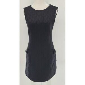 Helen Wang Wool‎ Blend Sleeveless Mini Dress Size 0 Black Pocket Button Detail